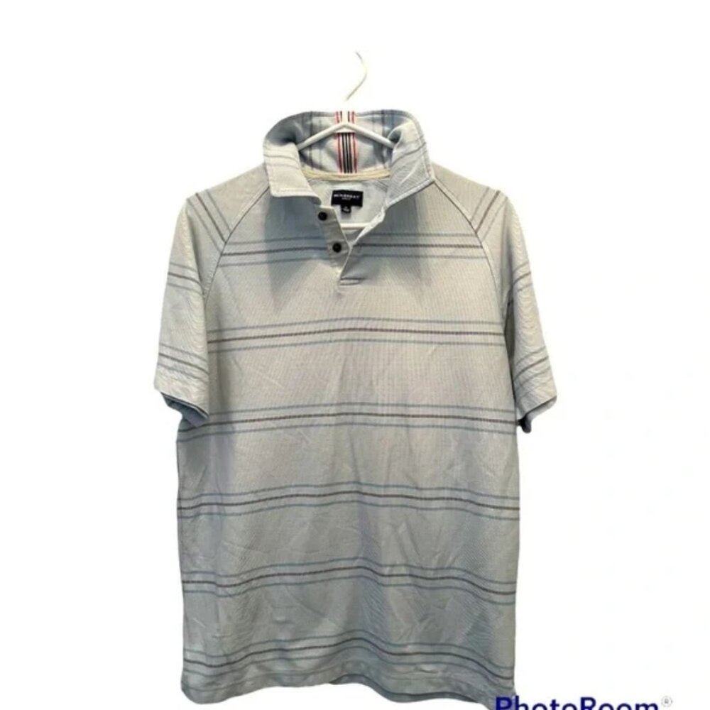 Burberry | Pale Blue Striped Polo Shirt